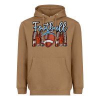 Toasted Coconut Football Mom Heavyweight Hoodie - CowhideDigitalArt