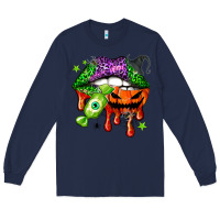 Navy Halloween lips Long Sleeve Tee - NancyCooperArtShop