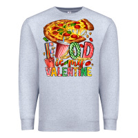 Heather Grey Food Is My Valentine Premium Sweatshirt - CowhideDigitalArt
