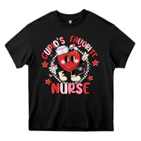 Black cupids favorite nurse Heavy Core Tee - MaliasSmallBusiness