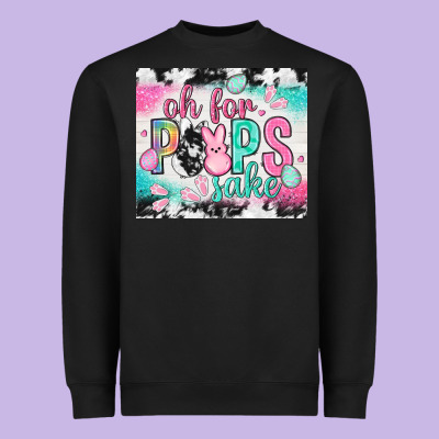 Oh For Peeps Sake With Cowhide Tumbler Easter Day Heavyweight Sweatshirt Designed By Howdyjamesfarm