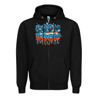 Black Boom boom Mama Zipper Hoodie - FaDigitalArtStudio