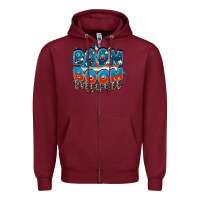 Burgundy Boom boom Mama Zipper Hoodie - FaDigitalArtStudio