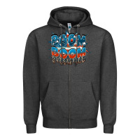 Charcoal Heather Boom boom Mama Zipper Hoodie - FaDigitalArtStudio