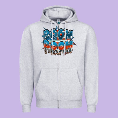 Boom Boom Mama Zipper Hoodie Designed By Fadigitalartstudio