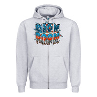Heather Grey Boom boom Mama Zipper Hoodie - FaDigitalArtStudio