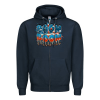 Navy Boom boom Mama Zipper Hoodie - FaDigitalArtStudio
