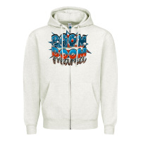 Oatmeal Heather Boom boom Mama Zipper Hoodie - FaDigitalArtStudio