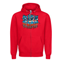 Red Boom boom Mama Zipper Hoodie - FaDigitalArtStudio