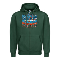 Sports Green Boom boom Mama Zipper Hoodie - FaDigitalArtStudio
