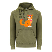 Vintage Olive I Am Good Kittiy Vintage Hoodie - Bettercallsaul