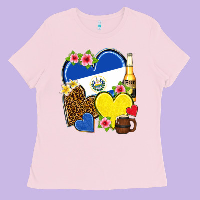 El Salvador Hearts Ladies Tee Designed By Nancycooperartshop