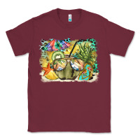Burgundy coconut with fruits  background Classic Tee - BarkalooDesign