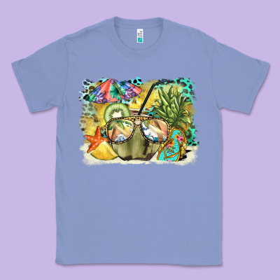 Coconut With Fruits  Background Classic Tee Designed By Barkaloodesign