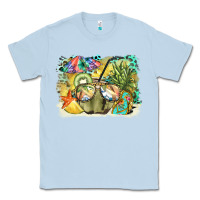 Dusty Blue coconut with fruits  background Classic Tee - BarkalooDesign