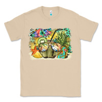 Mushroom coconut with fruits  background Classic Tee - BarkalooDesign