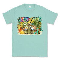 Seafoam coconut with fruits  background Classic Tee - BarkalooDesign
