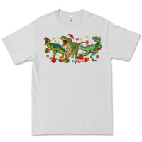 Dove Grey christmas dinosaurs Premium Tee - MaliasSmallBusiness