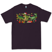 Plum christmas dinosaurs Premium Tee - MaliasSmallBusiness
