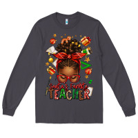 Smoke santa's favorite teacher afro messy bun Long Sleeve Tee - texasbilliewilder