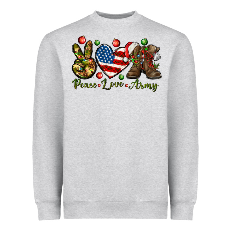 Peace Love Army Christmas 4th Of July Heavyweight Sweatshirt by HowdyJamesFarm | Teevron