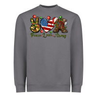 Storm Peace Love Army Christmas 4th of july Heavyweight Sweatshirt - HowdyJamesFarm