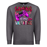 Charcoal Heather gaming is my valentine Premium Sweatshirt - CowhideDigitalArt