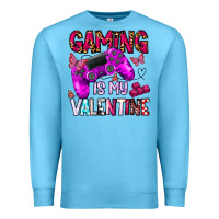 Ocean Blue gaming is my valentine Premium Sweatshirt - CowhideDigitalArt