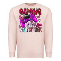 Pale Pink gaming is my valentine Premium Sweatshirt - CowhideDigitalArt