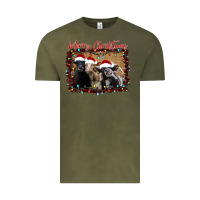 Vintage Olive Merry Christmas Cows Vintage Tee - Bettercallsaul
