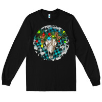 Black Bull Skull Christmas Long Sleeve Tee - RanaPortraitStore