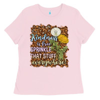 Bubblegum Pink kindness is free sprinkle Ladies Tee - NancyCooperArtShop
