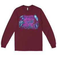 Burgundy Fueled by crystals and coffee halloween Long Sleeve Tee - NancyCooperArtShop