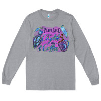 Heather Grey Fueled by crystals and coffee halloween Long Sleeve Tee - NancyCooperArtShop
