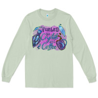 Matcha Fueled by crystals and coffee halloween Long Sleeve Tee - NancyCooperArtShop
