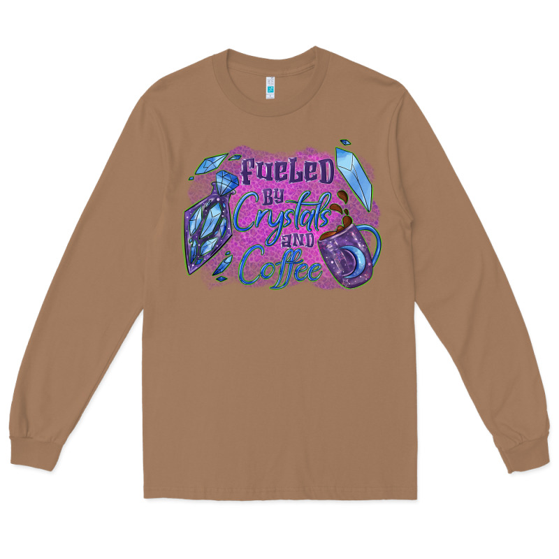 Fueled By Crystals And Coffee Halloween Long Sleeve Tee by NancyCooperArtShop | Teevron