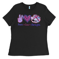 Black Peace Love Hairstylist Ladies Tee - Jasminsmagicworld