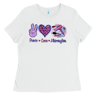White Peace Love Hairstylist Ladies Tee - Jasminsmagicworld