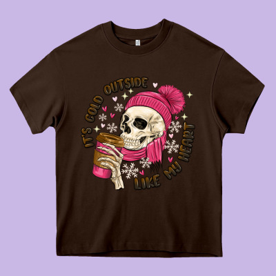 Its Cold Outside Like My Heart Heavy Core Tee Designed By Maliassmallbusiness