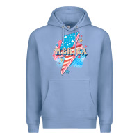 Colony Blue Merica leopard lightning bolt Premium Hoodie - FaDigitalArtStudio