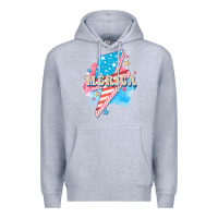 Heather Grey Merica leopard lightning bolt Premium Hoodie - FaDigitalArtStudio