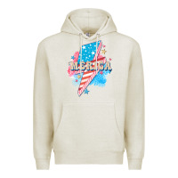 Oatmeal Heather Merica leopard lightning bolt Premium Hoodie - FaDigitalArtStudio