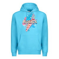 Ocean Blue Merica leopard lightning bolt Premium Hoodie - FaDigitalArtStudio