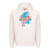 Pale Pink Merica leopard lightning bolt Premium Hoodie - FaDigitalArtStudio