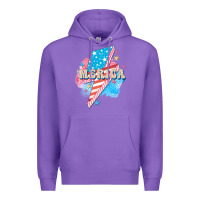 Purple Merica leopard lightning bolt Premium Hoodie - FaDigitalArtStudio
