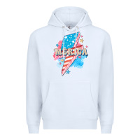 White Merica leopard lightning bolt Premium Hoodie - FaDigitalArtStudio