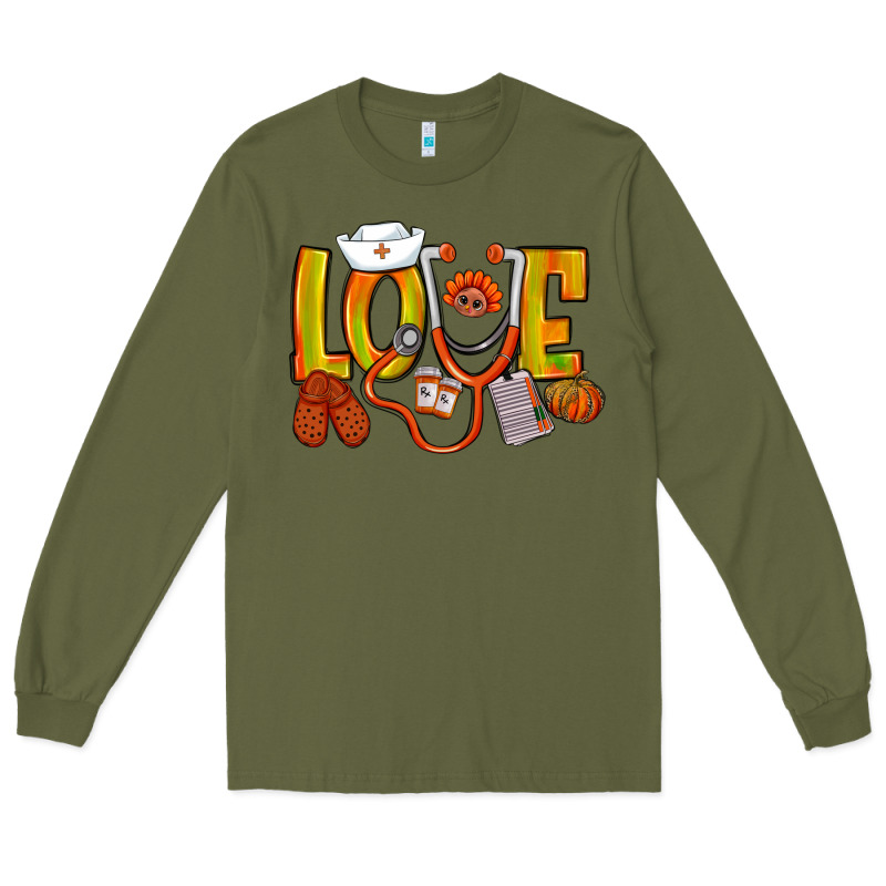 Thanksgiving Love Nurse Long Sleeve Tee by NancyCooperArtShop | Teevron