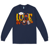 Navy Thanksgiving love Nurse Long Sleeve Tee - NancyCooperArtShop