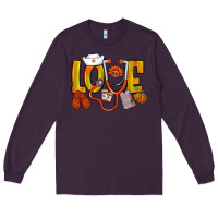 Plum Thanksgiving love Nurse Long Sleeve Tee - NancyCooperArtShop
