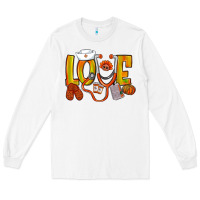 White Thanksgiving love Nurse Long Sleeve Tee - NancyCooperArtShop